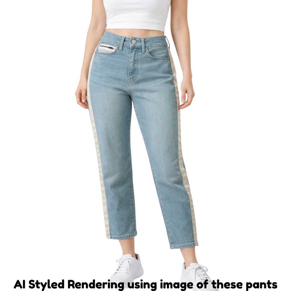 Athleta Sculptek Women's 4P Sculpting Jeans Light Wash Stretch Denim Side Stripe